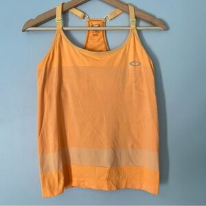 Oakley Womens L Orange Racer Back Tank Top With a Shelf Bra